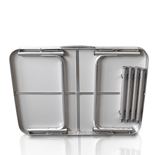 Multistore 2002 4tlg. Campingmöbel Set Klapptisch, Aluminium, 75x55cm + 3X Campingstuhl, Stone/Strandmöbel… - Image 7