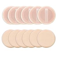 Sibba Lose Puderquaste 12 Stück Runde Velours Gesicht Make-up Kompakt Body Container Einstellung Gepresste Mischung Foundation Creme Make Up Band Strap Schwamm Kissen Applikator (Hautfarbe)