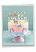 Oversized Birthday Greeting Card With Envelope 8.5 x 11 Inch - Funny 'Jumbo Birthday Blowouts' Happy Appreciation Card - Pink Cake and Purple Pedestal With Colorful Lit Candles - Bday Cards J4193ABDG