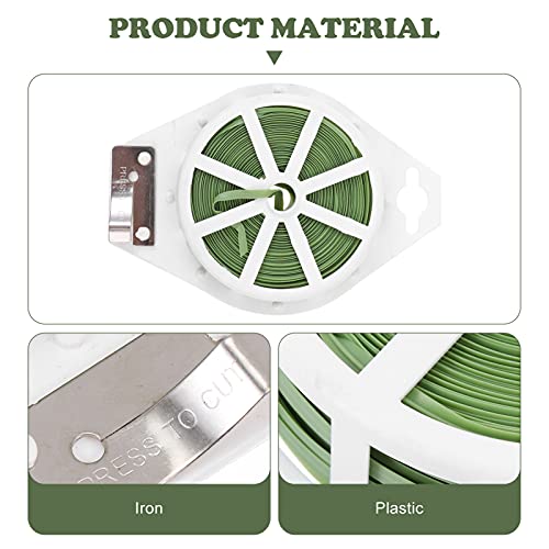DOITOOL Green Plant Ties 50m Plant Tie Reusable Garden Plant Twist Tie Gardener Twine Garden for Supporting Tomatoes Roses Vines