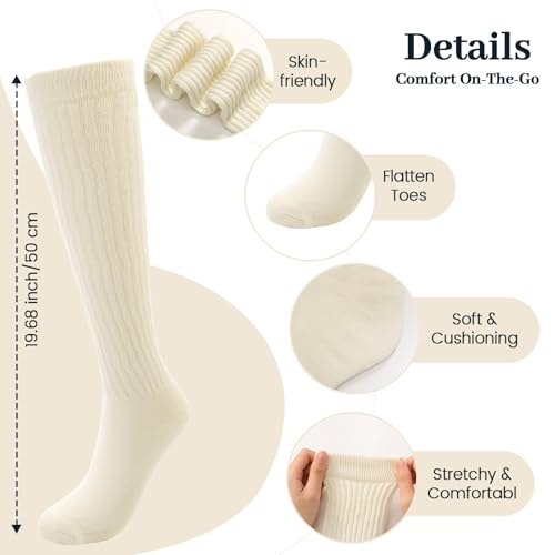 Image of Pleneal Slouchy Socks for Women Scrunch Sock Knit Chunky Crew Boot Socks