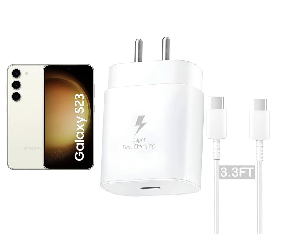 Image of 25W Type C Charger for Samsung Galaxy S23 5G | USB C to C Port Super Fast Charging Adapter for Galaxy Tab S9 Ultra /S9 Fe /S9 plus /S9 /A9 /A9 Plus /S8, 25 w Quick Mobile Phone Adaptor USB-C Device, White