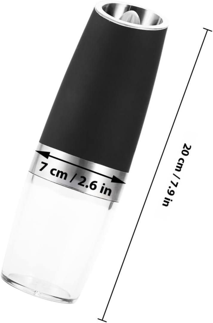Electric Pepper Mill Handheld Salt Grinder Stainless Steel ABS Black