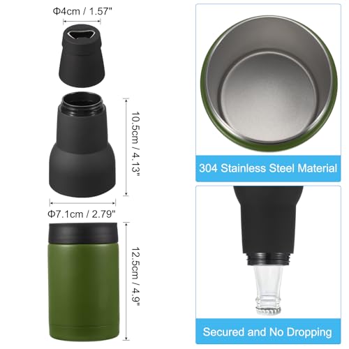 Refroidisseur canette mince 12 oz isolant vert PATIKIL avec décapsuleur bouteille - 2