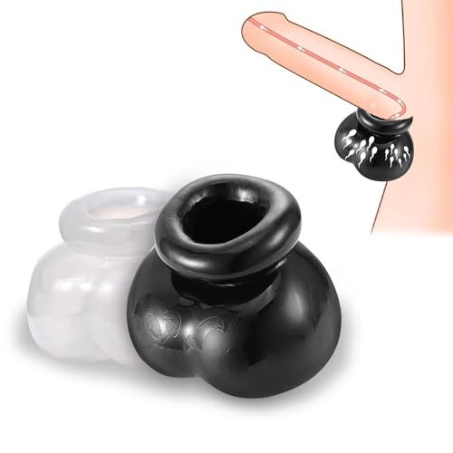 Hoden Folter Geräte Abbinden Hoden Beutel 2er Set CBT Ball Torture Fetisch Hodenringe für den Mann Hodenpresse Männer Hodenring Peniszaumzeug Bdsms Toys Sexspielzeug für Männer（Schwarz mit Weiß）