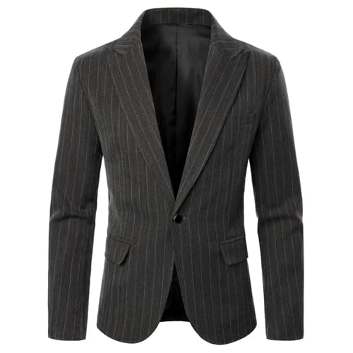Men's Suit Jacket Simple Line Pockets Coat Business Casual Style3