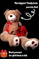 MAKOSAS MKS XXL Teddybär Groß | 340 cm Kuschelbär | Riesen Teddy mit strapazierfähigem Reißverschluss | Großer Teddybär mit plüschigem Polyester | Hypoallergenes Kuscheln mit XXL Kuscheltier – Ansicht 3