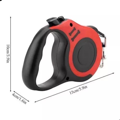 Coleira Guia Para Pet, 3 Metros, Ajustavel, Cachorro e Gato, Retrátil, Filhote, Trela, Nylon, 15Kg,