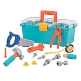 Battat Tool Set Toy for Toddlers and Kids 15-Piece Builder Toolbox for Ages 3 and Up