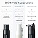LARQ Bottle Twist Top 25 oz - Insulated Stainless Steel Water Bottle | BPA Free | Reusable Water Bottle for Camping, Office, and Travel | Keep Drinks Cold and Hot, Obsidian Black