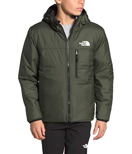The North Face Jaqueta reversível Perrito para meninos, Evergreen Mountain Camo Print, XX-Small