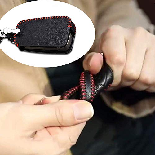 Optional Leather Car Key Fob Case Protector For Buick 3 Buttons Keyless Entry Remote Smart Key Handmade Accessories Red Line 1Pc Type I #TOP3