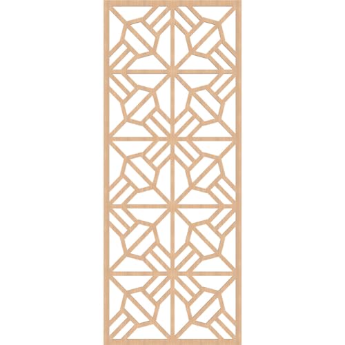 Image of 27 3 /8 inchW x 69 3 /8 inchH x 3 /8 inchT Auburn Decorative Fretwork Wood Wall Panels, Hickory