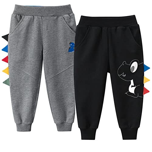 Image of NautySaurs Toddler Boys Sweatpants Kids Sport Jogger Pants Cotton Active Pants Multipack