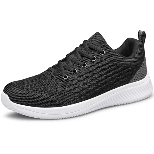 Raoendis Men Trainers Running Shoes Walking Trainers Mesh Fitness Sport Shoes Non Slip Athletic Sneakers for Outdoor Fitness Jogging Exercise Black Size 11