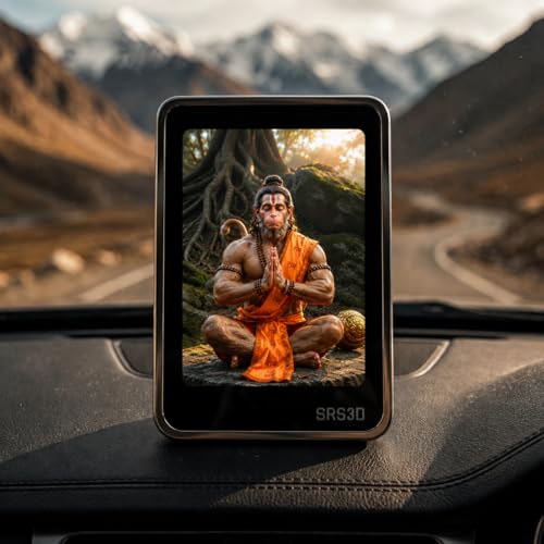 Image of Car Dashboard Digital Frame Both Side with 16 Different Colors and Adjustable Brightness- Size 4.5 inchx3.3 inch |Chhatrapati Shivaji Maharaj and Chhatrapati Sambhaji Maharaj
