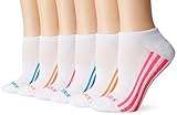 Skechers Women's Low Cut Athletic Sock 6-Pack, White/Bright, 9-11
