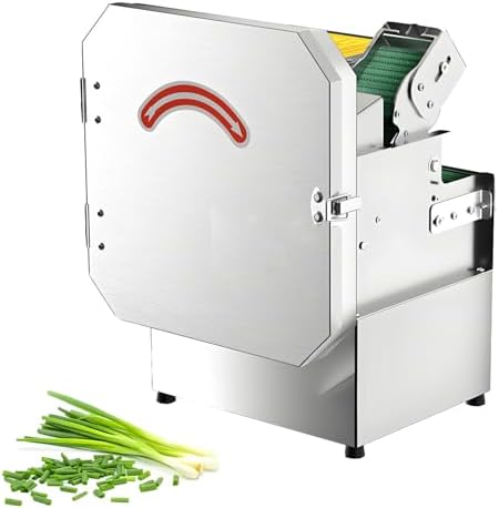 Commercial Vegetable Chopper 200W - High-Speed Electric Scallion Slicer, 150kg/hr, 700 RPM, 7cm Feed Port, Adjustable 1.5-35mm for Garlic & Ginger, 220V