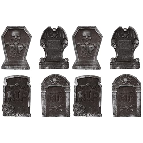 Tofficu 8 Piezas de Adornos Estacas Herramientas Decoraciones Accesorios Decorativos Decoraciones de Simulación Gotas Variadas Cementerio Césped de Halloween para Cm Casa de Espuma Cover