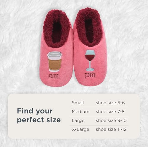 Image of Snoozies Coffee Slipper Socks for Women Cute Gifts and Fun House Slippers with Soft Sherpa Lining and Grips