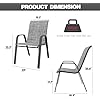 Patio Chairs Set of 6, Stackable Outdoor Dining Chairs for All Weather Textilene Fabric & Metal Frame, Outdoor Chairs Set for Backyard Deck Garden