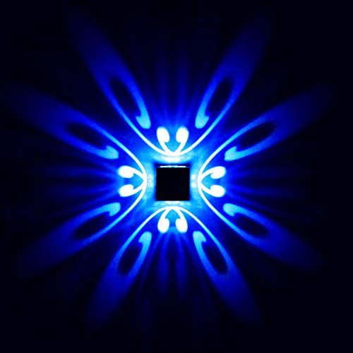 uksunvi LED Applique murale Moderne 4 papillon AC85-265V aluminium lampe créative led lampe décoration murale (Bleu)