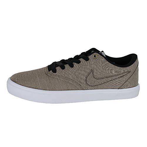 Nike Mens Sb Check Solar Cnvs Prm Khaki White Black Size 8 #TOP1