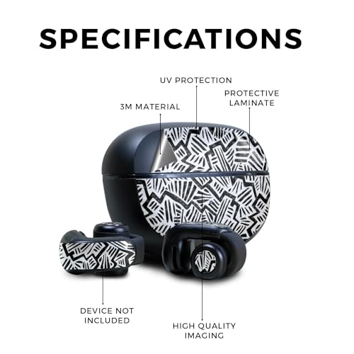 Image of Carbon Fiber Skin Compatible with Bose Ultra Open Earbuds - Abstract Black - Premium 3M Vinyl Protective Wrap Decal Cover - Easy to Apply | Crafted in The USA by MightySkins