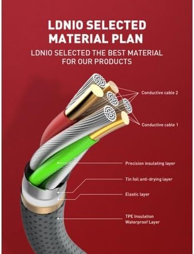 LDNIO LS441 Lightning 2.4A Fast charging Data Cable 1M Length - Gray