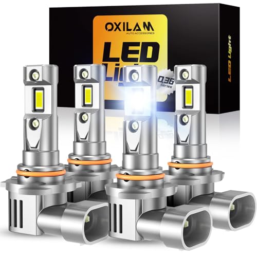 OXILAM 9005 9006 LED Bulb Combo HB-3 HB-4 Bulbs, 70000LM 120W, Ultra-Bright, 5 Min Quick Install, 70000H Lifespan, No Flicker, 99% Compatibility