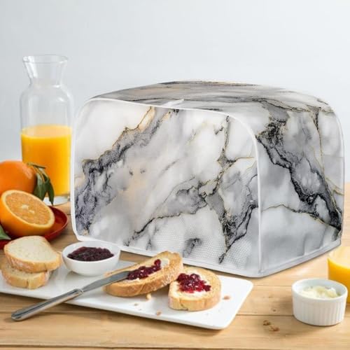 ZDCUSTOM White Marble Toaster Cover 4 Slice Bread Toaster Oven Cover Bread Maker Oven Protector Covers Kitchen Small Appliance Protector Covers - Image 5