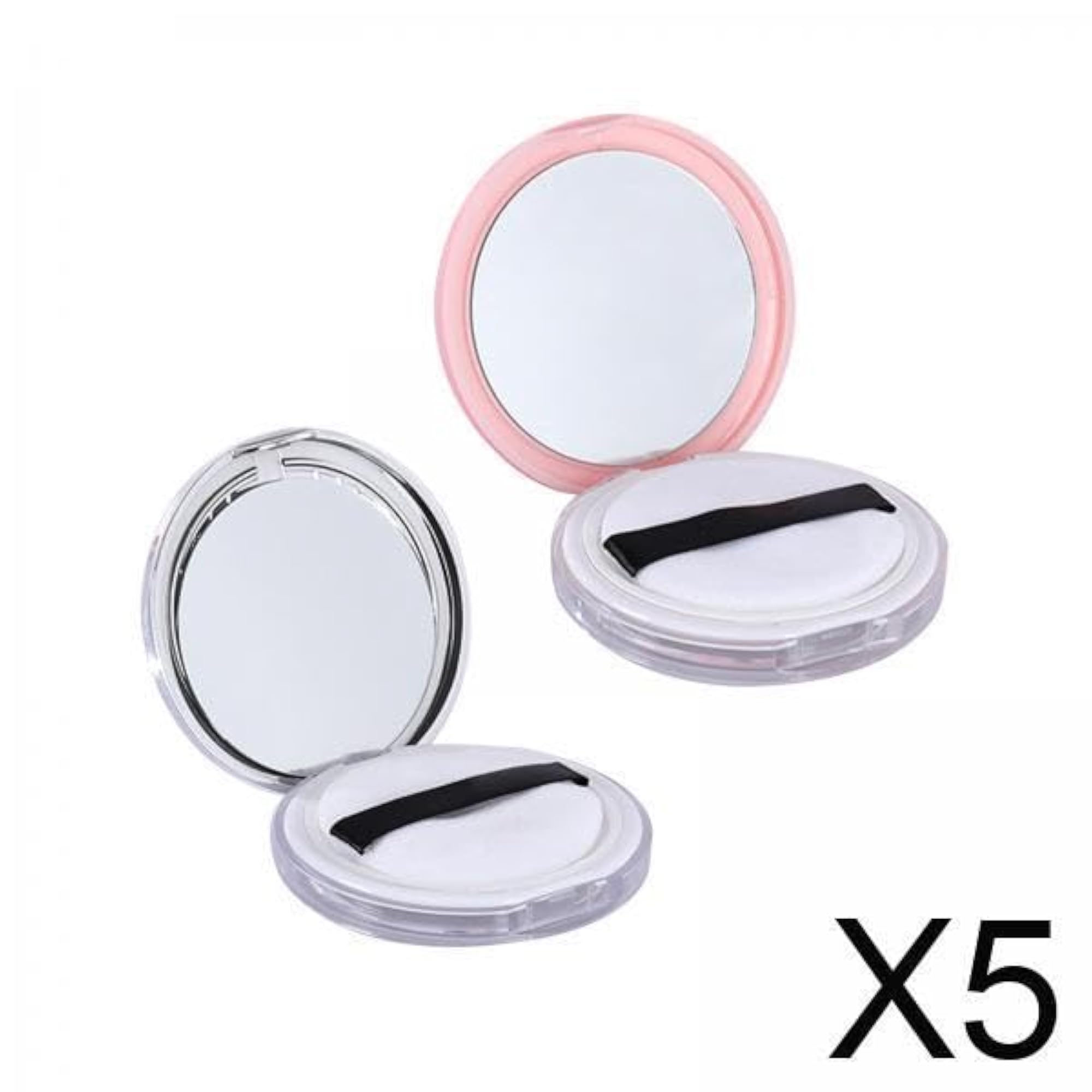 5x2Pcs Refillable Compact Powder Container with Mirror