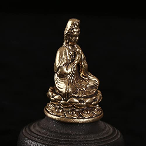 Figura Mini Estatua Budista Guanyin de Latón miniatura 2