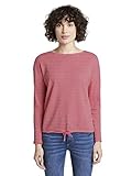 Lockere Passform TOM TAILOR Damen Piqué T Tunika-Shirt, Pink Stripe Structure, XXXL