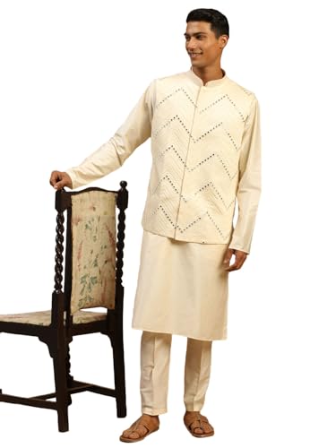 Kurta pyjama confortable et veste en viscose anti-plis pour cérémonies réussies