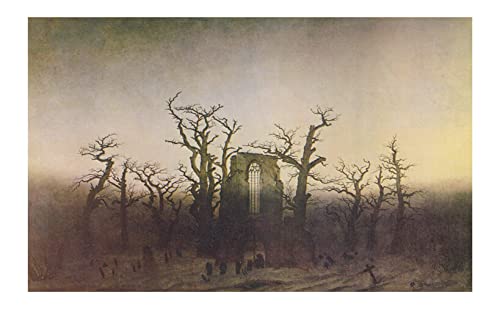 Affiche encadrée Caspar David Friedrich L'abbaye dans le bois de chêne format miniature