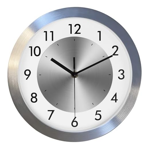 Non Ticking Silent Wall Clock Decorative,Analog Metal Wall Clock Battery Operated,Living Room/Office/Kitchen Clock,10 inch