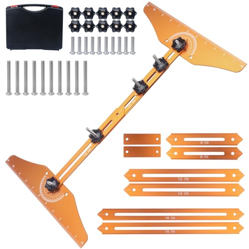 EELLAO Stair Tread Template Tool, Solid Metal Stair Tread Jig Gauge Tools Kit, Orange