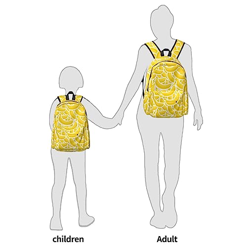 17 inch Backpack Banana Yellow Pattern Seamless Laptop Backpack School Bookbag Shoulder Bag Casual Daypack3