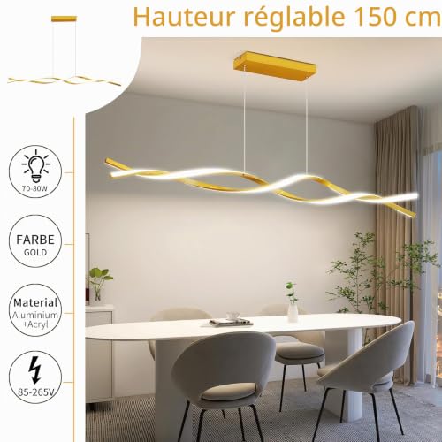 Fonction de mémoire pour lustre de cuisine réglable à vague - 5