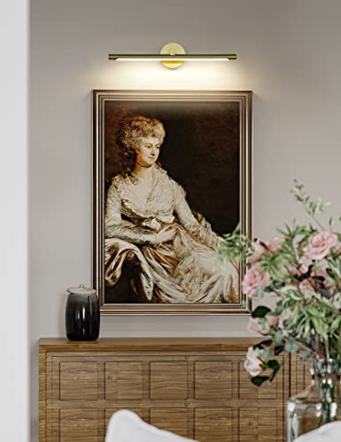 Jusheng Picture Lights For Paintings 24.21'' Inch, Brass Gallery Light Modern Led Painting Light Artwork Lighting 14W (70W Eqv.), Hardwired Connection, 3000K Warm White #TOP1