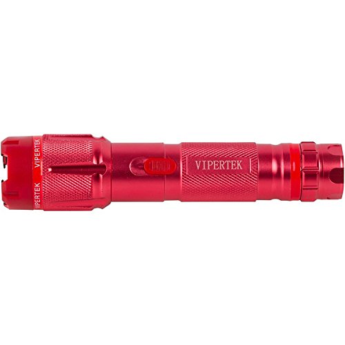 Vipertek Vts-T03 - Aluminum Series 59 Billion Heavy Duty Stun Gun - Rechargeable With Led Tactical Flashlight, Red #TOP1