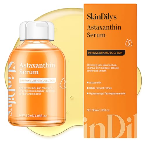 SkinDilys Australia Astaxantina Sérum facial 30 ml/antienvejecimiento, tono de piel uniforme, más luminosidad, fortalece la barrera de la piel, hidrata profundamente y calma la irritación para una tez