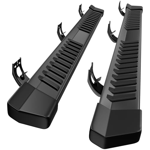Estribos externos texturizados negros para Dodge Ram miniatura 1