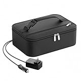 Neverwhy Portable Food Warmer - Heated Lunch Box for Adluts - Electric Thermal Lunch Bag with Buckle Handle, Heating Food Warmer Bags for 12V/24V Car & Truck, 110V/220V Home/Office, Black