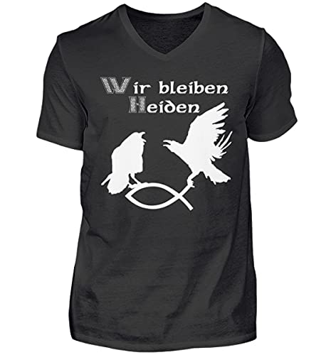 T-Shirt Hugin & Munin col en V Noir : Le look mythologique idéal pour le quotidien