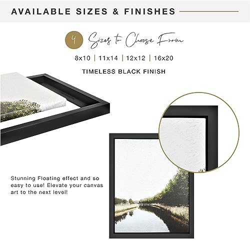 MCS Canvas Float Frames 11x14 Frame, Black Frame for Finished Canvases, Vertical & Horizontal Wall Hanging Large Frame with Adhesive for Canvas Paintings (1-Pack) by MCS - Image 6