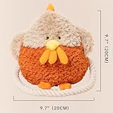 Tihoho Plush Squeaky Dog Toy Crinkle Paper and Rope Interactive Stuffed Animal Dog Toys for Small and Medium Dogs Toys Cute Puppy Birthday Present(Orange) - Image 2