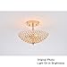 POPILION Crystal Ceiling Light, Semi Flush Mount Ceiling Light, Mordern Small Chandelier Light Fixture, Mini Chandelier Light for Bedroom Bathroom Chandelier, Ceiling Fan, Living Room, Hallway