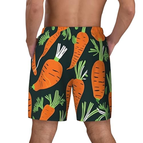 Happy Carrot Seamless Patternshort Swim Trunks with Waist Rope and Two Side Pockets Beach Shorts Bathing Suits for Men4